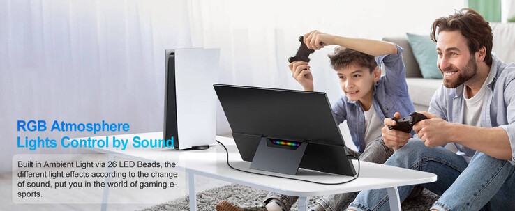 Este monitor portátil para jogos vem com iluminação RGB (Fonte da imagem: Uperfect)