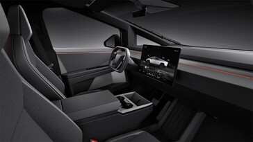 interior do Cybertruck AWD 2026.
