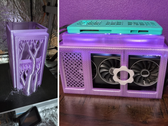 O próprio usuário imprimiu em 3D o gabinete (na foto) em várias iterações. (Fonte da imagem: u/C4pt41nUn1c0rn via r/framework)