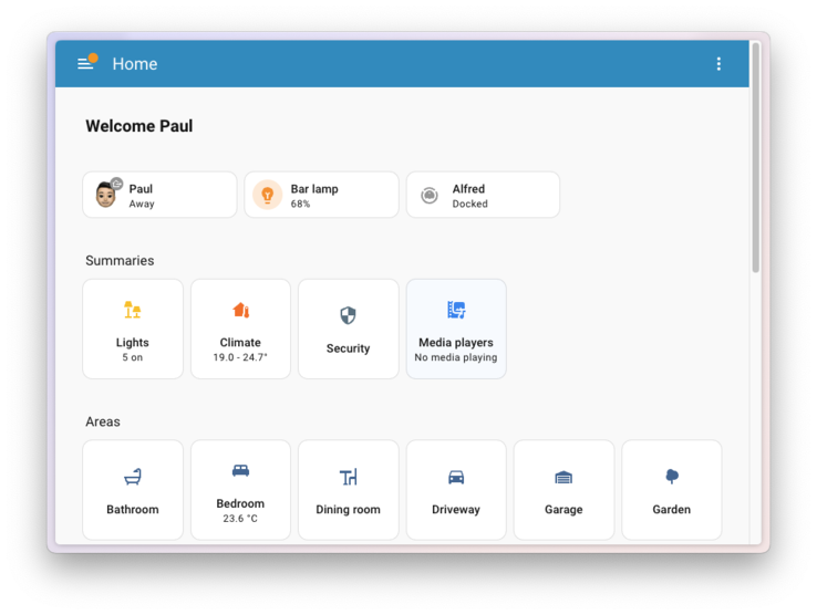 O novo painel de controle do Home Assistant. (Fonte da imagem: Home Assistant)