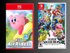 Mockup da caixa de Kirby Air Riders com a caixa de Super Smash Bros. Ultimate (Fonte da imagem: Playasia, Nintendo of America)