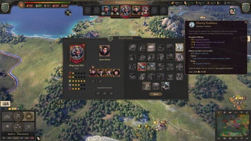 Uma imagem que mostra uma interface do jogo Knights of Honor II: Sovereign.