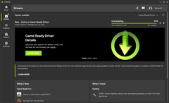 Nvidia GeForce Game Ready Driver 552.22 baixando no aplicativo Nvidia (Fonte: Próprio)