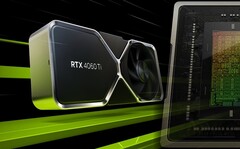 A GeForce RTX 4060 Ti pode se orgulhar de ter recursos de renderização DLSS 3 e um clock de impulso de 2,54 GHz. (Fonte da imagem: Nvidia - editado)