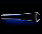 Uma renderização de um Sony PlayStation 5 Pro colocado na horizontal