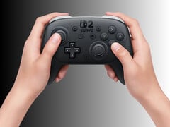 Nintendo Switch 2 Pro Controller sujeito a desmontagem mostrado em mãos (Fonte da imagem: Nintendo of America com edições)