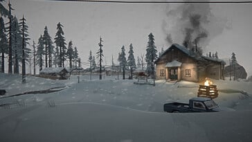 Uma imagem que mostra uma casa em The Long Dark.