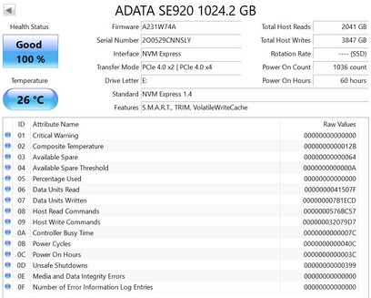 O ADATA SE920 funciona com PCIe 4.0 x2