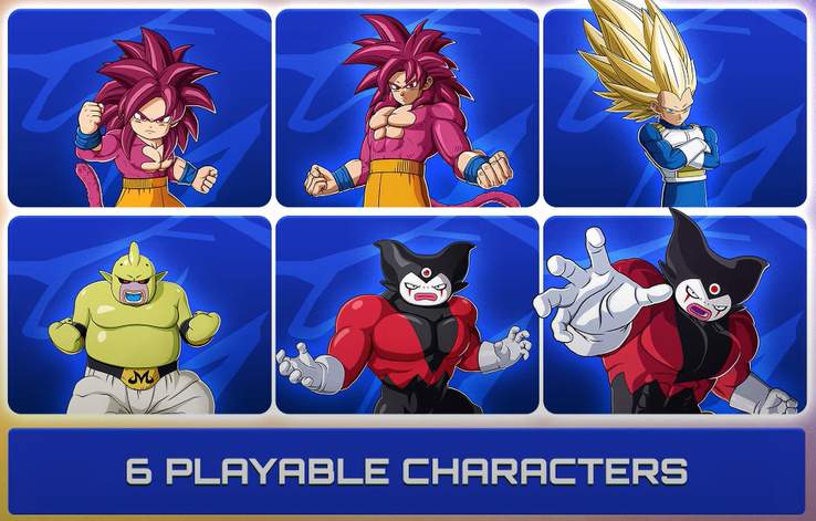 O DAIMA Character Pack 2 adiciona Goku SSJ4, Vegeta SSJ3, Majin Duu, Third Eye Gomah e Giant Gomah ao Sparking! ZERO. (Fonte da imagem: Bandai Namco)