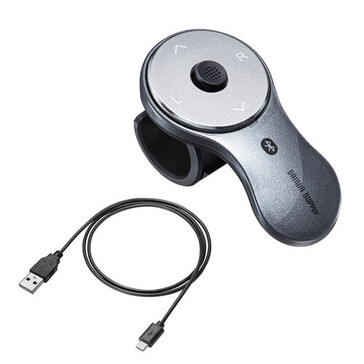 O mouse de polegar da Sanwa é recarregado a partir de qualquer porta USB-A. (Fonte: Sanwa Supply)