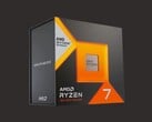 Uma renderização da embalagem de varejo de uma CPU AMD Ryzen 7000 series X3D