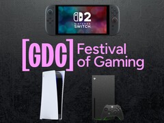 O banner da GDC com os consoles Switch 2, PS5 e Xbox é mostrado (Fonte da imagem: GDC, Nintendo, Sony PlayStation, Xbox Gaming com edições)