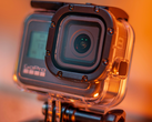 Um close-up de uma câmera GoPro.