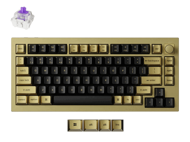 Keychron Q1 HE Copper Edition e inclui keycaps extras para macOS. (Fonte da imagem: Keychron)