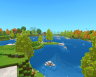 Um lago em Hytale