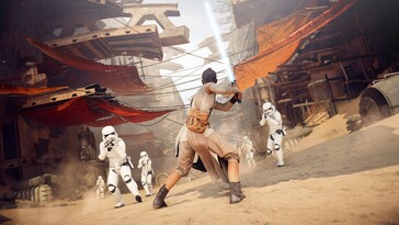 Rey em Star Wars Battlefront 2: Celebration Edition (Fonte da imagem: Steam)