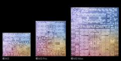 Os novos chips da série M3 Mac da Apple parecem ter suas origens nos SoCs móveis A16 Bionic e A17 Pro. (Fonte: Apple)