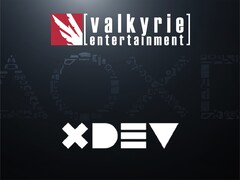 Logotipos dos estúdios Valkyrie Entertainment e XDev PlayStation mostrados