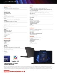 Especificações Lenovo ThinkPad X13 G7 Intel.