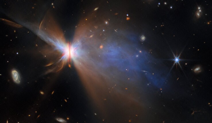 Uma imagem da estrela Butterfly capturada pelo Webb (NASA, ESA e CSA)