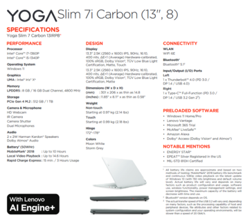 Especificações da Lenovo Yoga Slim 7i Carbono