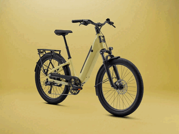 A bicicleta elétrica Vida E+ EX na opção de cor verde-oliva claro