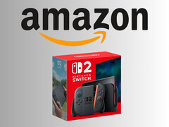 Nintendo Switch 2 com o logotipo da Amazon acima do console (Fonte da imagem: Amazon.com com edições)