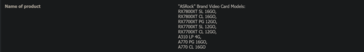 Listagem do EEC da AMD Radeon RX 7800 XT e Radeon RX 7700 XT (imagem via EEC)