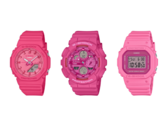 Da esquerda para a direita - Casio G-Shock GMA-P2100PP-4A, GMA-S140PP-4A e GMD-S5610PP-4. (Fonte da imagem: G-Central)