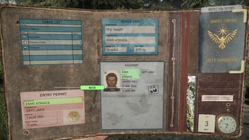 Uma imagem mostrando um passaporte em Contraband Police.