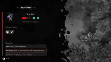 Na foto: uma captura de tela do jogo Cult of the Lamb.
