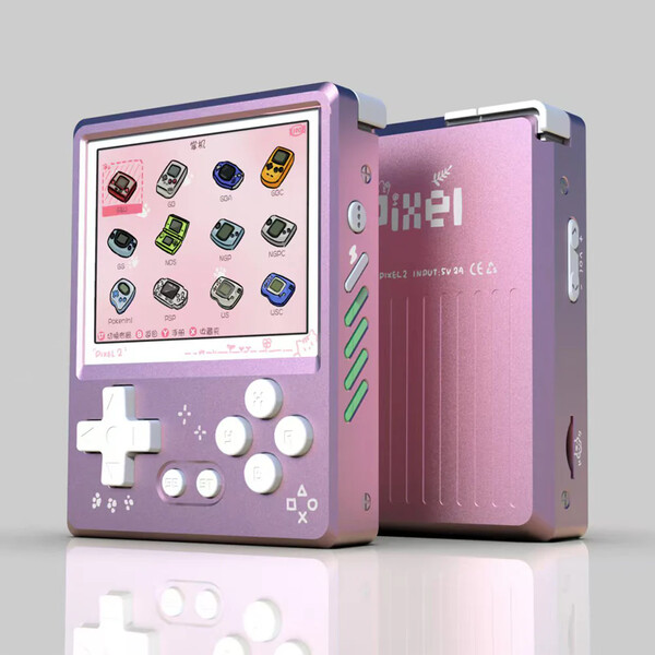 O GKD Pixel 2 rosa tem botões brancos. (Fonte da imagem: Keep Retro)