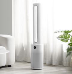 O Ventilador Mijia Smart Bladeless Purification Fan pode fornecer velocidades de vento de até 15,5 m/s (~51 pés/s). (Fonte da imagem: Xiaomi)