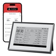 A Switchbot Weather Station combina uma estação meteorológica, um despertador, um calendário e um controlador de casa inteligente em um único dispositivo.