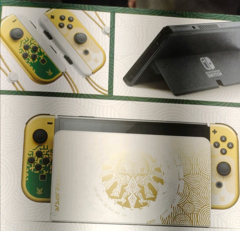 O Nintendo Switch OLED Legend of Zelda: Tears of the Kingdom Edition foi fotografado online (imagem via Reddit)