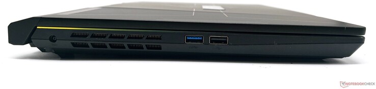 Esquerda: Porta DC-in, USB 3.2 Gen1 Tipo A, USB 2.0 Tipo A