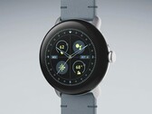 O Pixel Watch 2 com sua nova pulseira de couro Moondust Crafted. (Fonte da imagem: Google)