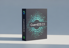 O CuerdOS 2.1, baseado no Debian, vem com várias alterações; aqui é mostrada uma caixa de software gerada por IA