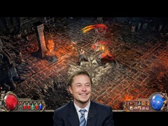 Elon Musk falha no chefe do tutorial em Path of Exile 2 - ao vivo na transmissão. (Fonte da imagem: Pixabay, Tumisu / YouTube, WoldGamerSK)