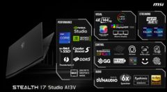 O laptop de alta qualidade MSI Stealth 17 Studio é agora oficial (imagem via MSI)