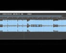 Editor de áudio multipista de código aberto Audionaut exibindo uma forma de onda de áudio em sua linha do tempo de edição.