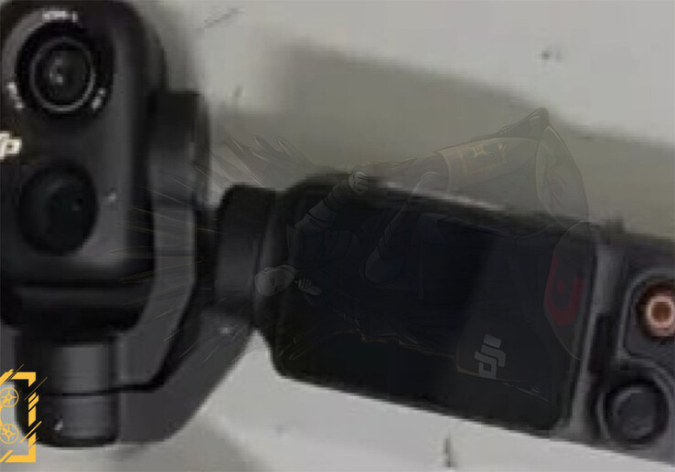Uma visão anterior de um suposto DJI Osmo Pocket 4 mostrando a mesma configuração de câmera. (Fonte da imagem: via Igor Bogdanov)