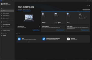 MyAsus: Tela inicial