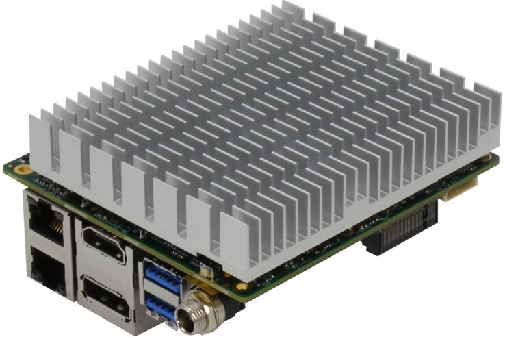 A SBC tem um dissipador de calor (Fonte da imagem: Aaeon)