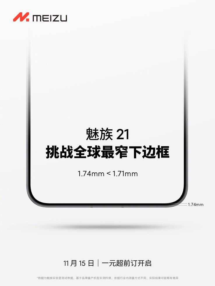 A Meizu divulga o 21 em termos de uma atualização de tela muito específica. (Fonte: Meizu via Weibo)