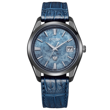 O relógio Citizen 30th Anniversary Eco-Drive com mostrador de papel washi azul. (Fonte da imagem: Citizen)