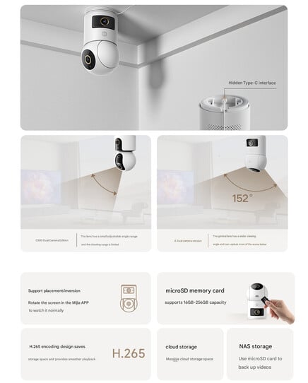 Design e recursos da Smart Camera 4 Dual Camera Edition (Fonte da imagem: Xiaomi - tradução automática)