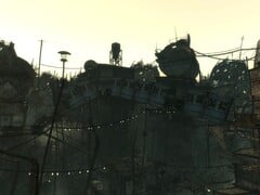 Uma renderização remasterizada da ponte Megaton em Fallout 3