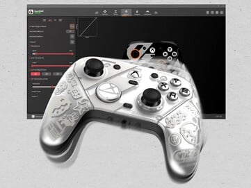 O GameSir G7 Pro Zenless Zone Zero edition com uma placa frontal branca com o tema New Eridu. (Fonte da imagem: GameSir)