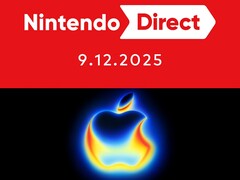 Banner do Nintendo Direct e do evento Apple (Fonte da imagem: Nintendo of America, Apple com edições)